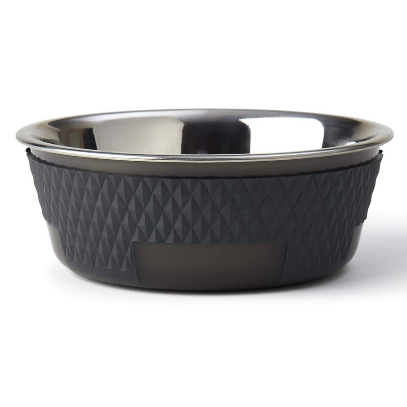 PetRageous 16019 Kona Stainless Steel Non-Slip Dishwasher-Safe Dog Bowl 3.75-Cup 6.75-Inch Diameter 2.5-Inch Tall for Medium and Large Dogs and Cats 30-Ounce, Grey - Image 1
